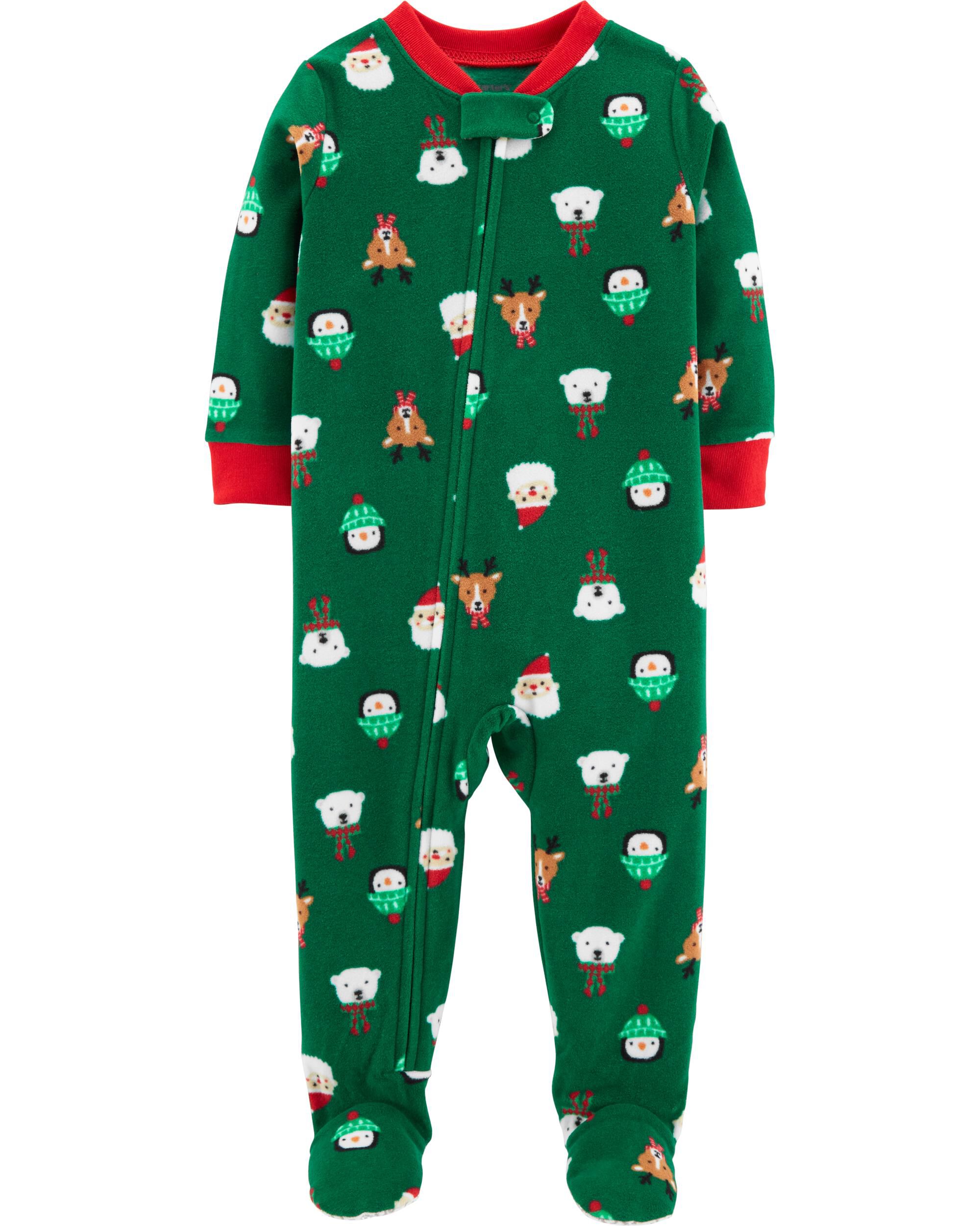 carters christmas fleece pajamas