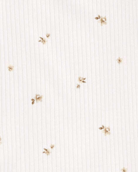  Product image 2 of Kid Long-Sleeve Floral Rib Tee - Ivory