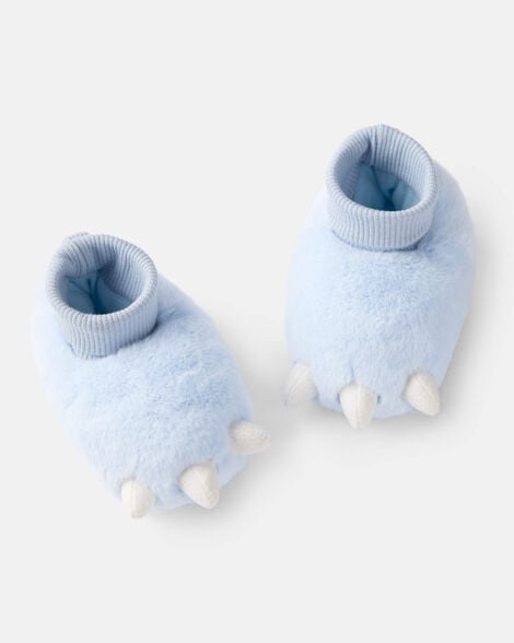 baby boy dinosaur slippers - blue