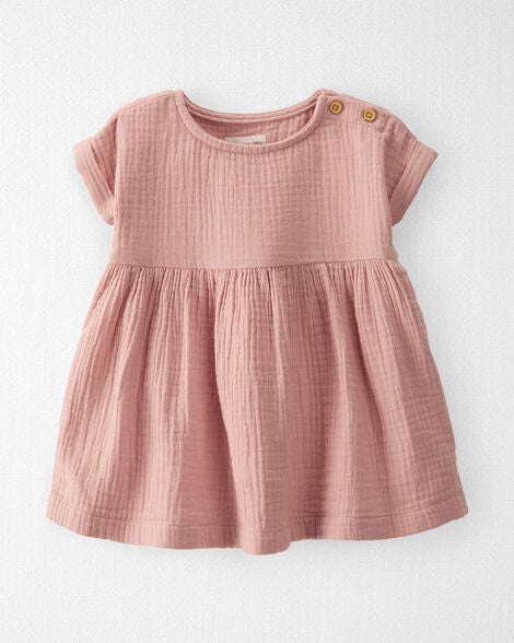  Product image 1 of Baby Organic Cotton Gauze Dress in Pink