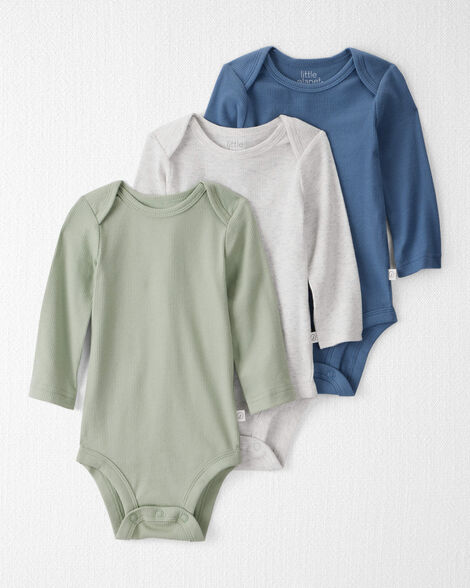 Product image 1 of Baby 3-Pack Organic Cotton Rib Bodysuits