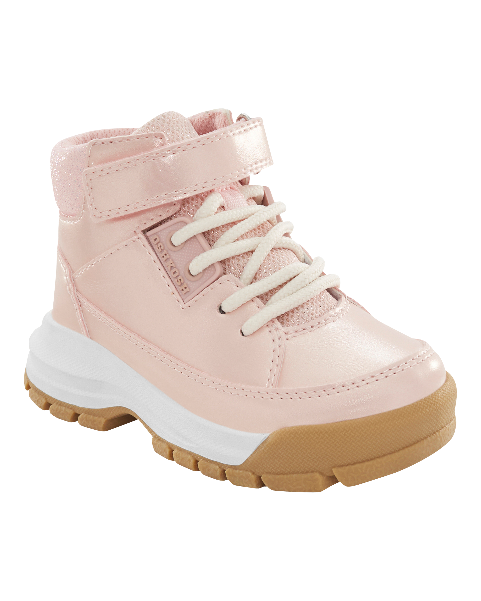 Toddler Metallic Pink Lace-Up Boots