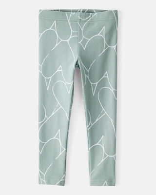 Product image 1 of Toddler Girl Cotton Heart Stretch Leggings - Green