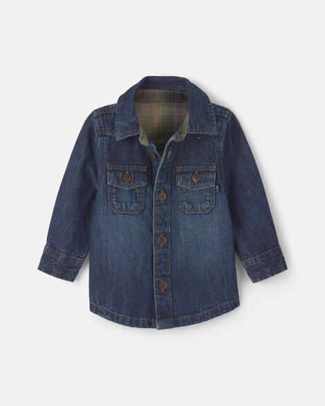 Baby Boy Denim Button-Down Shirt - Indigo
