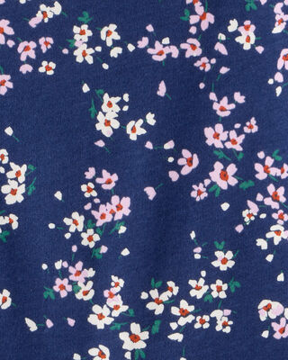 Product image 2 of Girls Floral Long-Sleeve Peplum Top - Navy