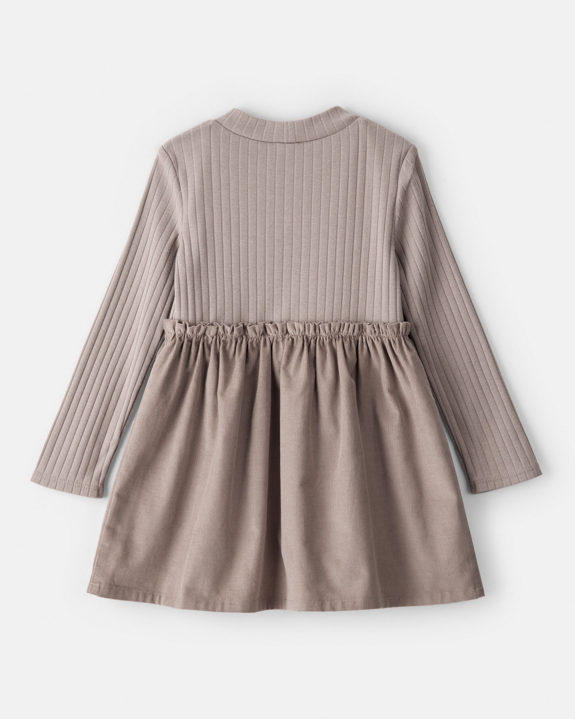 Toddler Girl Rib Knit Dress - Brown