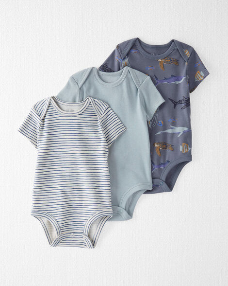 Baby 3-Pack Organic Cotton Rib Bodysuits