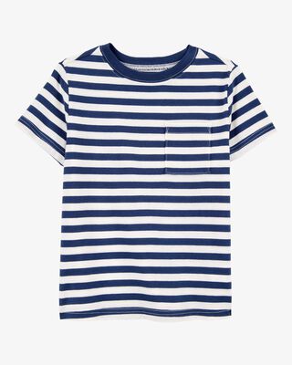 Product image 1 of Kid Striped Short-Sleeve Pocket Tee - Navy