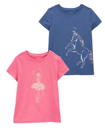 Kid 2-Pack Unicorn & Ballerina Graphic Tees