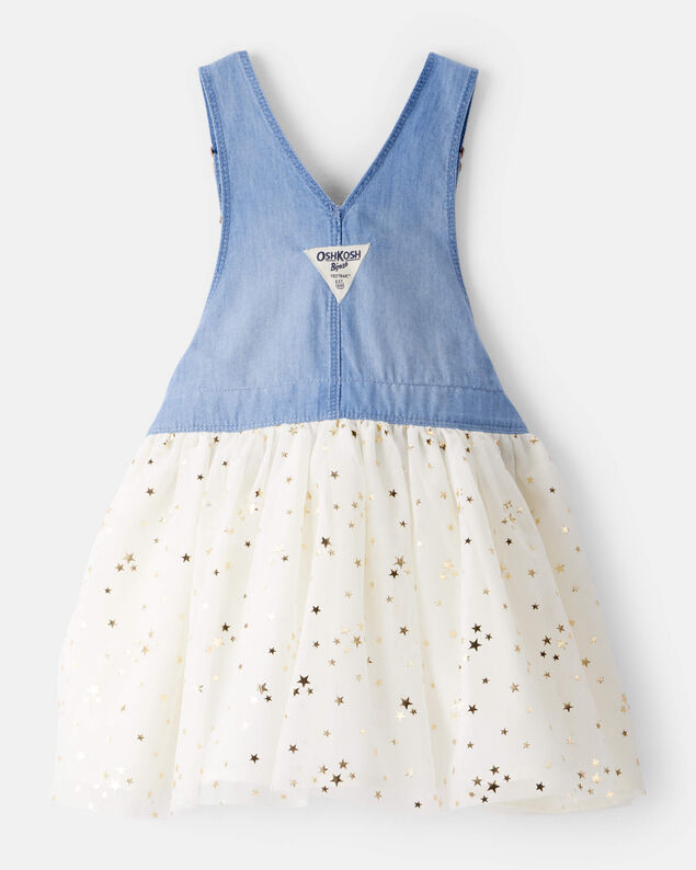 Product image 2 of Toddler Girl Chambray Tulle Skirtall - Blue/Cream