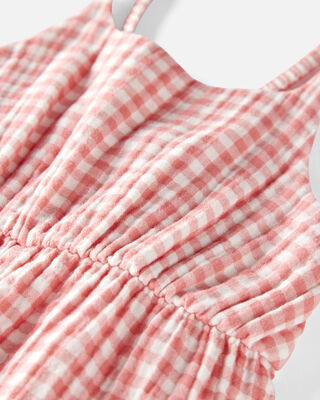 Product image 2 of Toddler Organic Cotton Gauze Gingham Jumpsuit