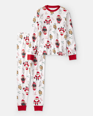 Adult Merry & Bright Holiday Print Pajama Pants - Red