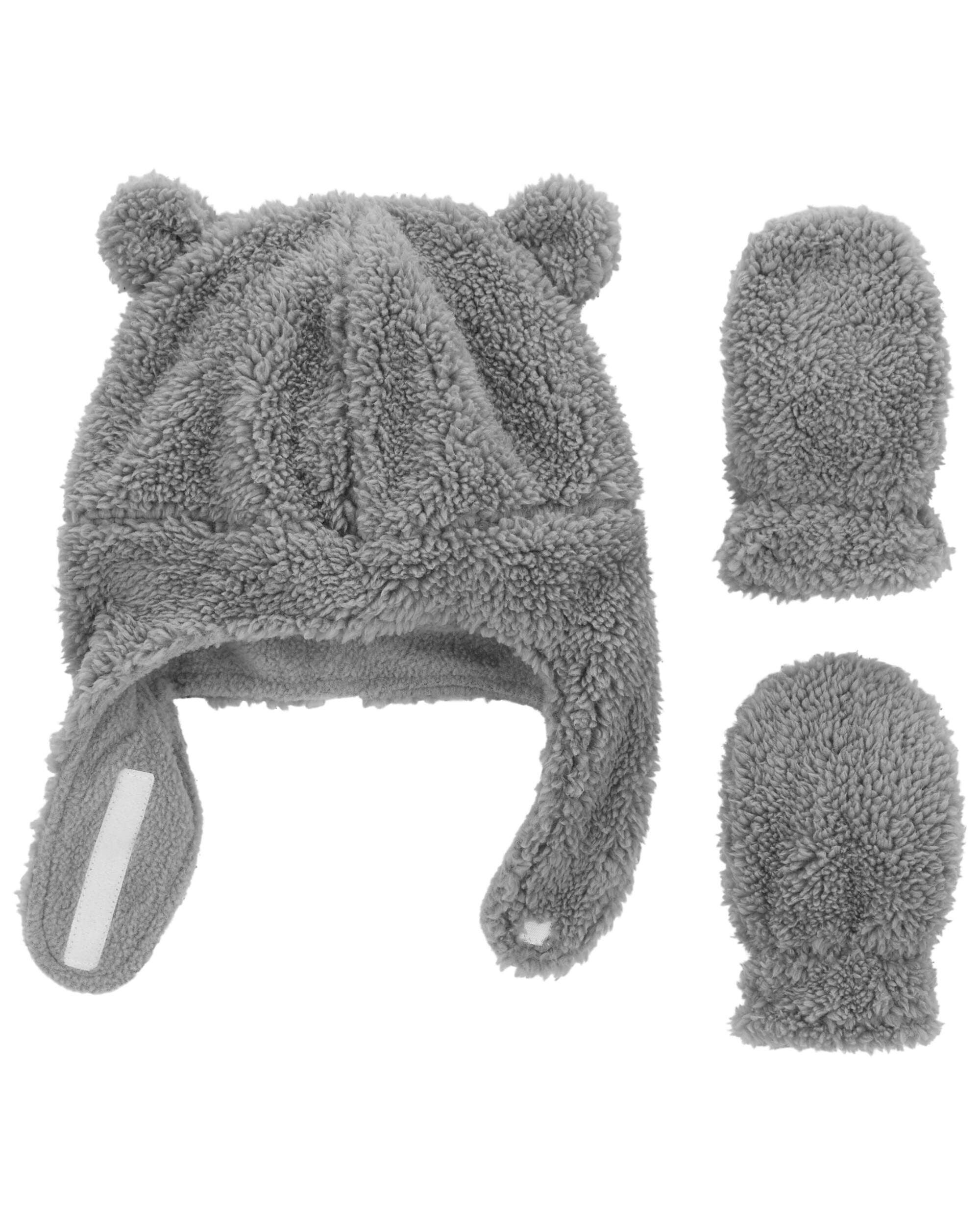 Infant boy hat and mitten set hot sale