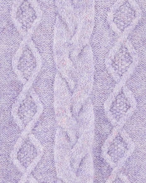 Product image 3 of Toddler Long-Sleeve Cable-Knit Sweater Dress - Purple