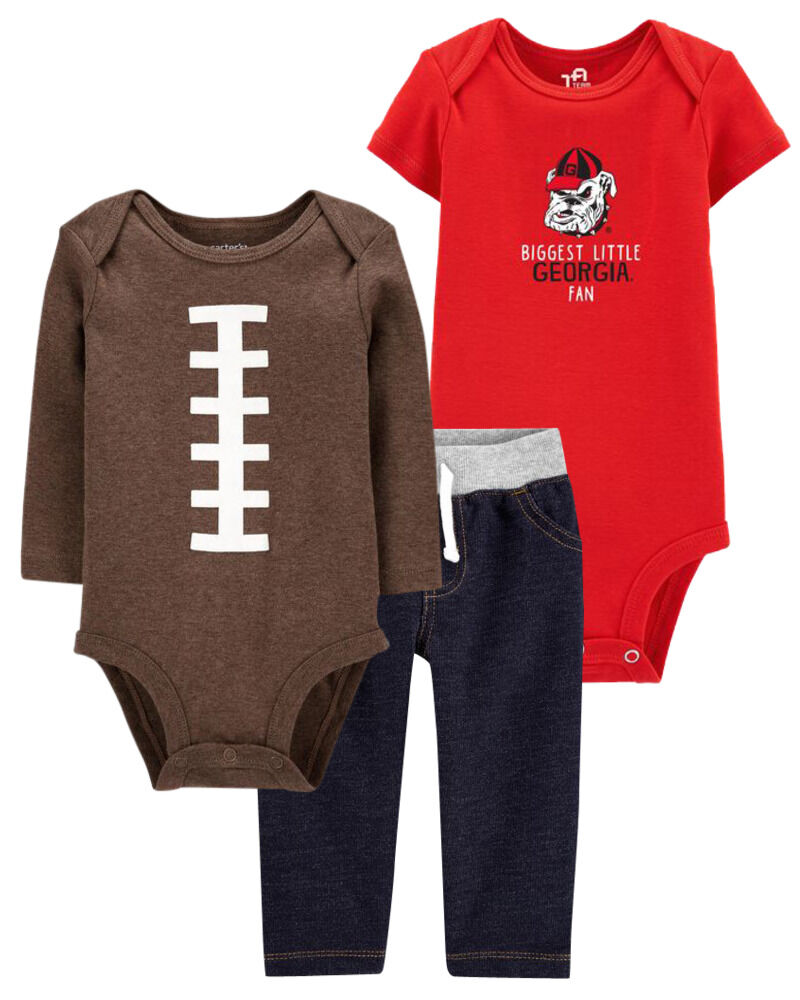 Baby Null 3 Piece Georgia Bulldogs Football Outfit Set Carters Com