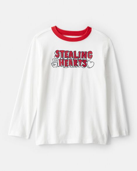 Boys Stealing Hearts Long-Sleeve Graphic Tee - Ivory