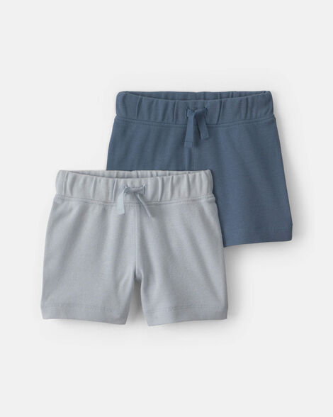 baby boy 2-pack cotton shorts - blue