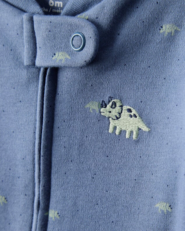Product image 2 of Baby Boy Rhino Print 100% Cotton Long-Sleeve Sleep & Play - Navy Blue