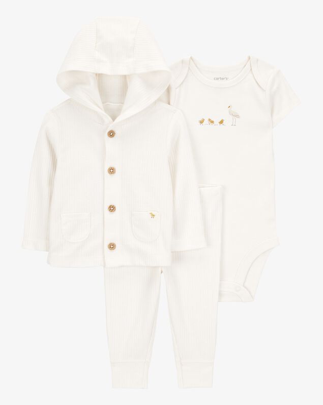Product image 1 of Baby 3-Piece Chick Little Cardigan Set - Ivory