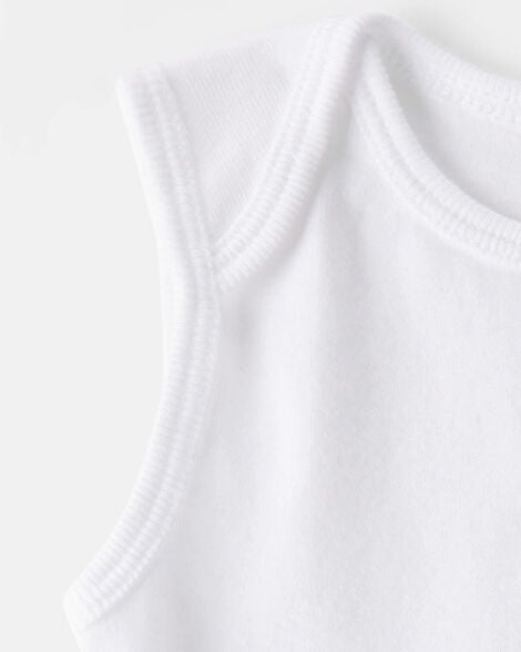 Product image 3 of Baby 10-Pack Sleeveless Cotton Bodysuits - White