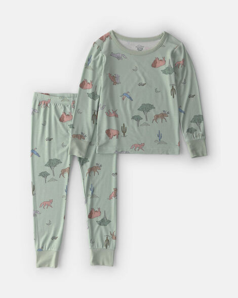 toddler boy 2-piece desert purelysoft™ snug fit pajama set - green