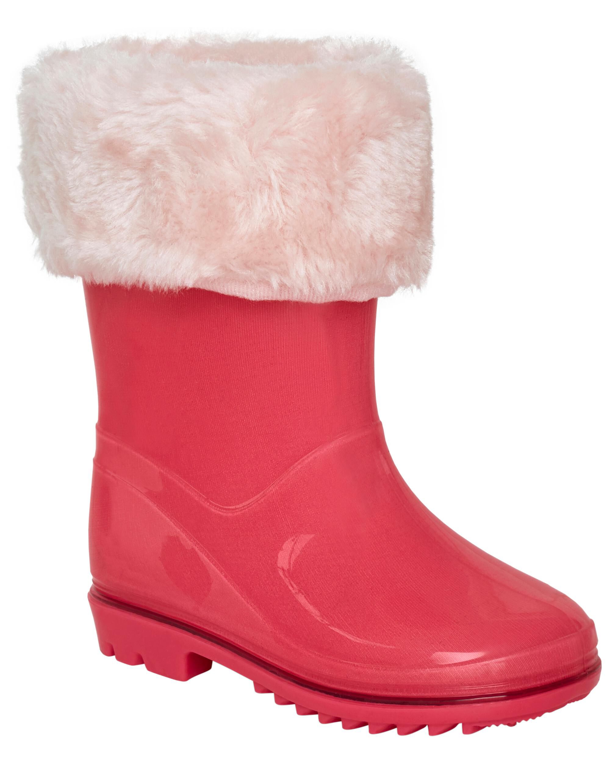 Faux fur lined rain boots discount