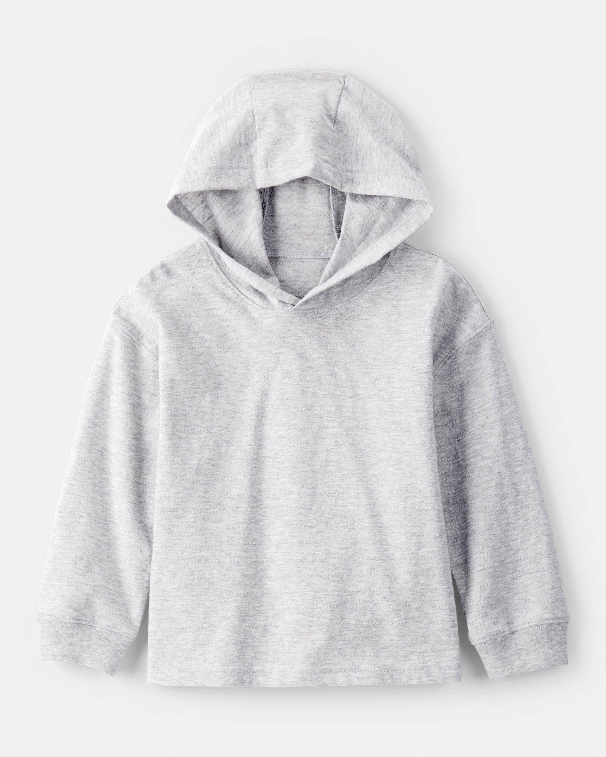 Toddler Boy Cotton Long-Sleeve Hooded Top - Grey