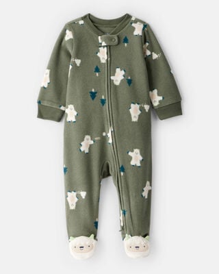 Baby Boy Fox Striped Loose Fit Long-Sleeve Sleep & Play Pajamas - Brown
