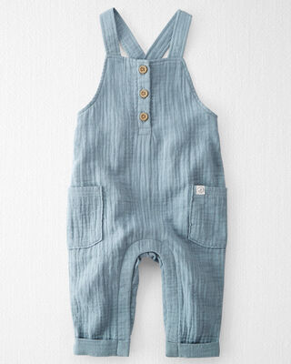 Product image 1 of Baby Organic Cotton Gauze Overalls in Blue