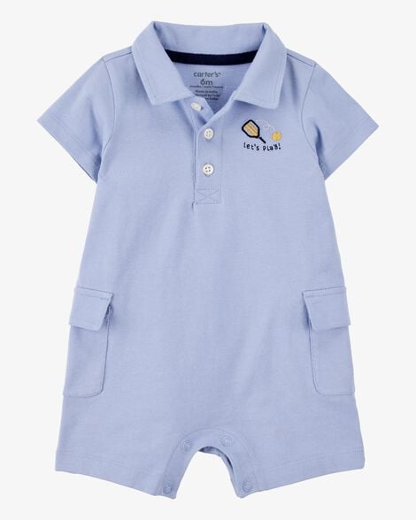 Product image 1 of Baby Pickleball Cotton Romper - Blue