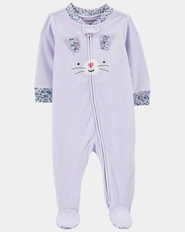 Product image 1 of Baby Girl Bunny Loose Fit Long-Sleeve Sleep & Play Pajamas - Purple
