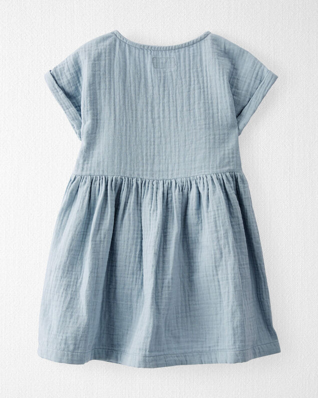 Product image 2 of Toddler Organic Cotton Gauze Dress in Blue

