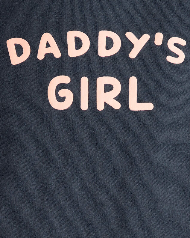 Product image 2 of Baby Girl "Daddy's Girl" Cotton Long-Sleeve Graphic Bodysuit - Navy Blue