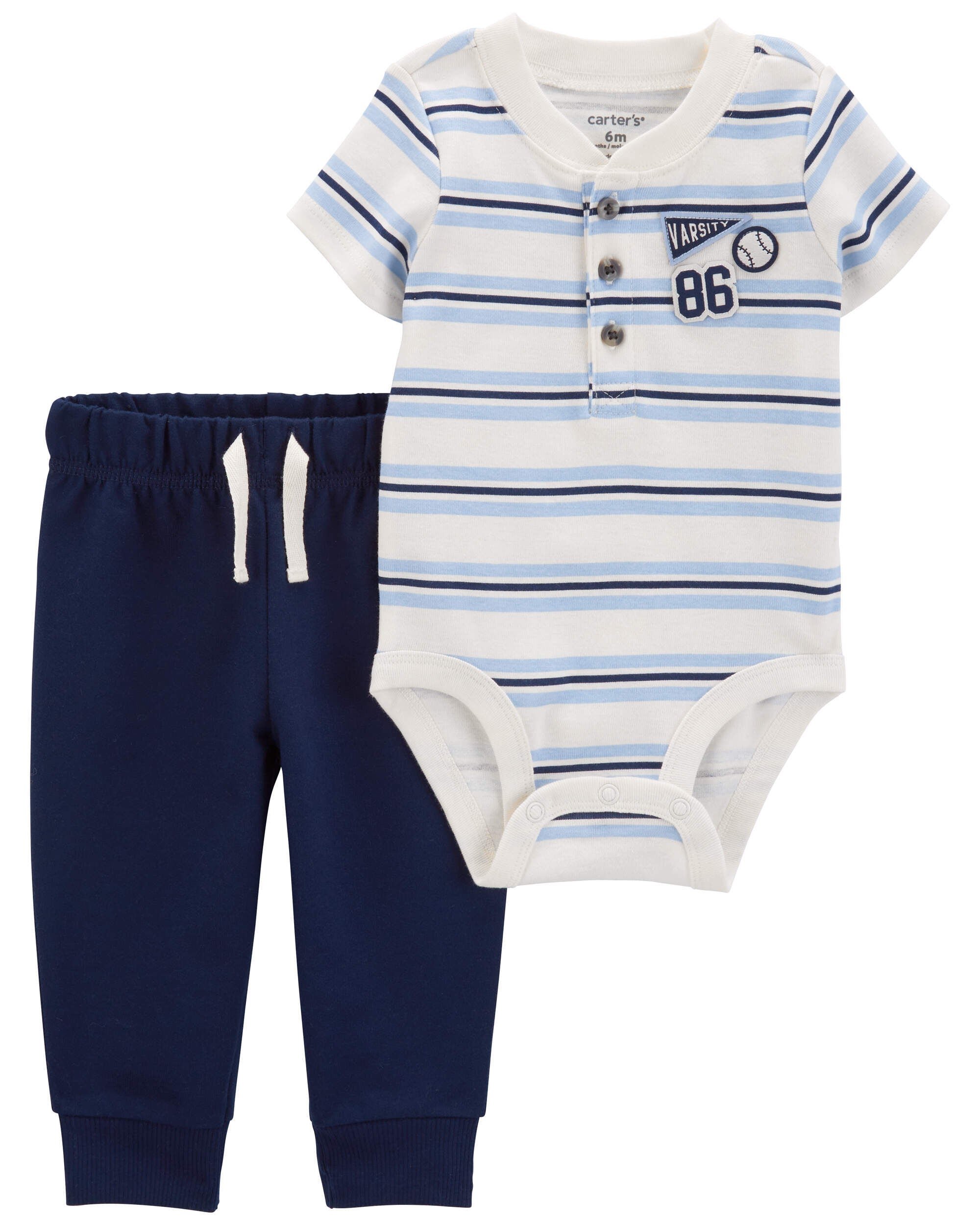 Baby 2-Piece Varsity Striped Bodysuit Pant Set - Carter's | Carter's
