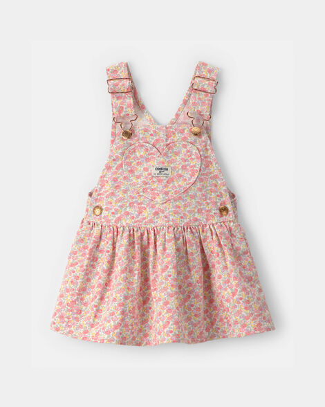 Baby Girl Floral Heart Pocket Skirtall - Pink