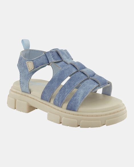 Toddler Girl Strappy Denim Sandals - Blue