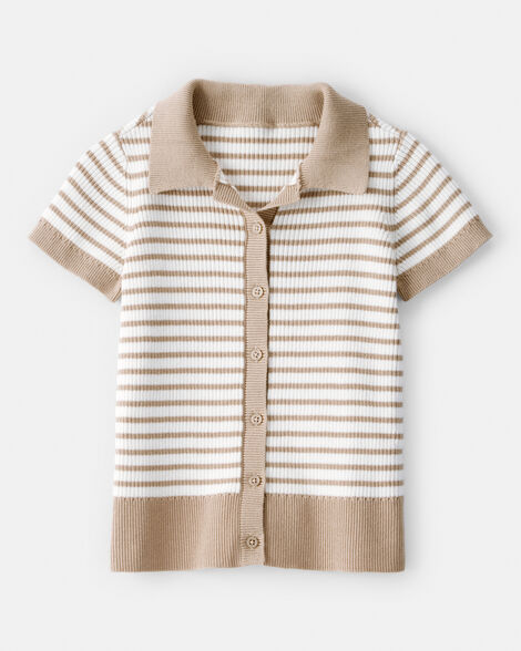 Product image 1 of Kid Striped Button-Down Short-Sleeve Tee