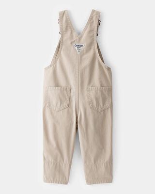 Product image 2 of Baby Lightweight Floral-Lined Canvas Overalls  - Khaki