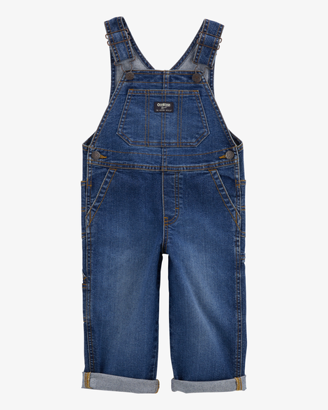 Toddler Stretch Denim Overalls - Dark Wash