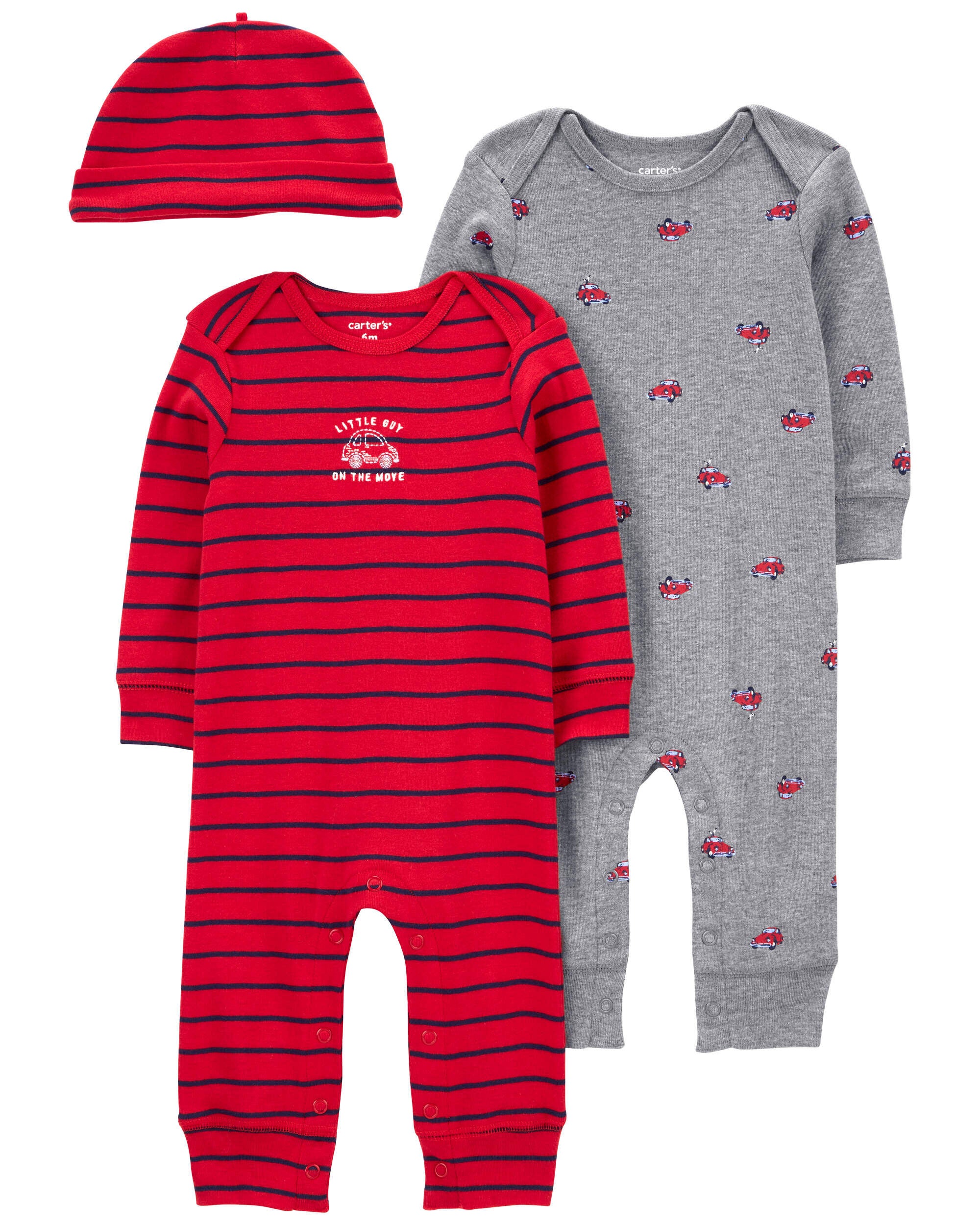 Baby Red Car 3 Piece Jumpsuit Set