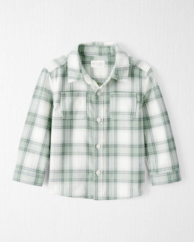 Toddler Boy Plaid Cotton Long-Sleeve Button-Down Shirt - Grey