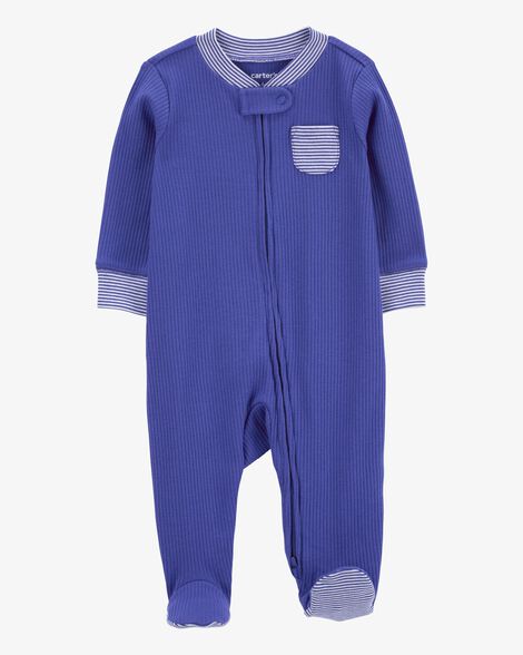  Product image 4 of Baby Striped 2-Way Zip Sleep & Play Pajamas