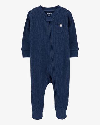 Product image 1 of Baby Textured 2-Way Zip Sleep & Play Pajamas