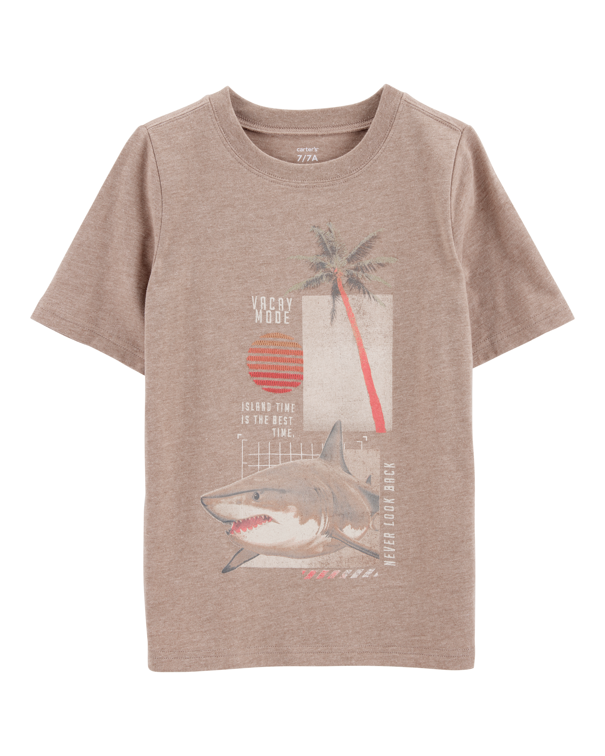 Kid Shark Graphic Tee - Brown