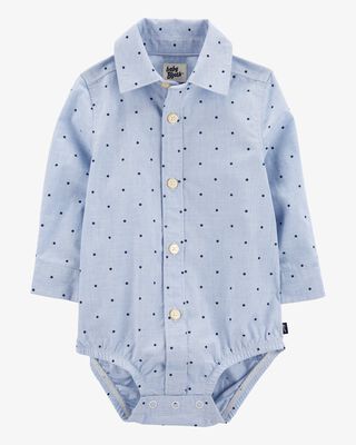 Product image 1 of Baby Polka-Dot Button-Front Bodysuit