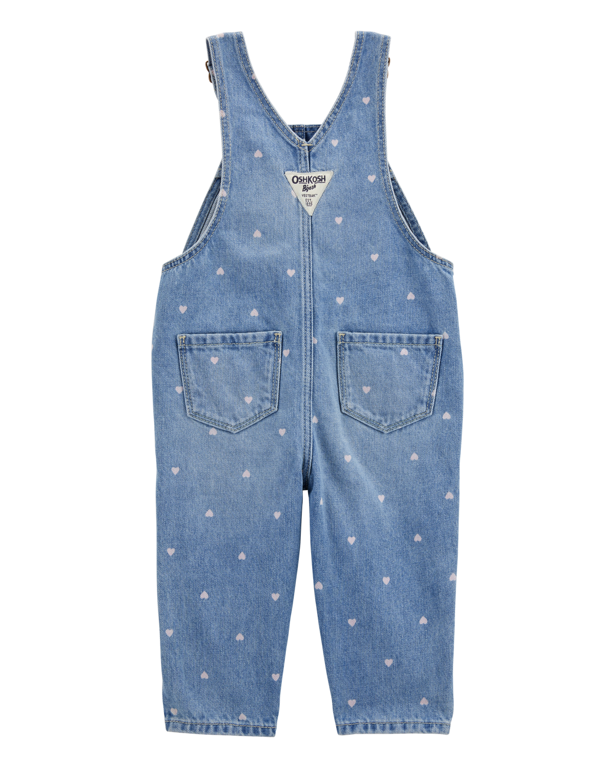 Baby Heart-Print Knit Denim Overalls - Blue - OshKosh | Carter's