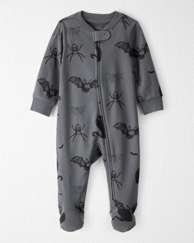 Product image 1 of Baby Organic Cotton Sleep & Play Pajamas in Spooky Creatures Print