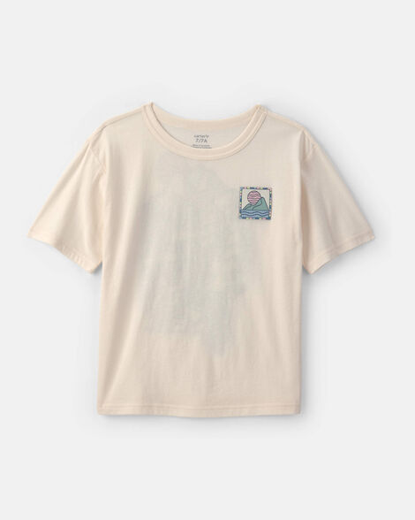 boys landscape graphic tee - cream