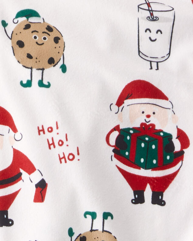 Product image 2 of Adult Beige Santa Milk & Cookies Fleece Long-Sleeve Loose Fit - White