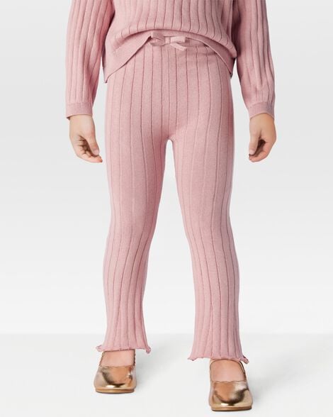 Product image 1 of Toddler Sweater Knit Pull-On Flare Pants - Pink